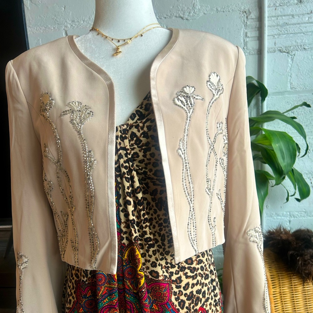Vintage Beaded Crop Jacket